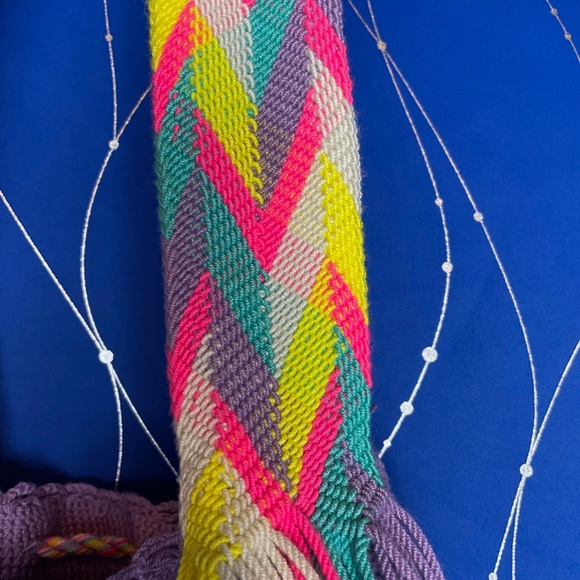 Authentic Mochilas Wayuu Bag. Handmade Colombian Purple Tote for Women! - Picture 8 of 8